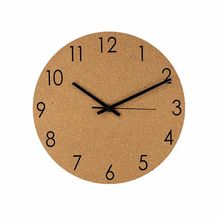 Reloj de pared corcho números metálicos Natu