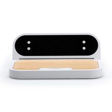 Reloj cargador inalámbrico con alarma y soporte plegable Blanco