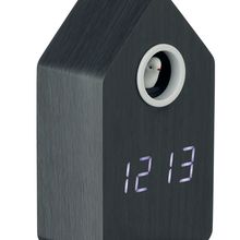 Reloj despertador con cuco Negro