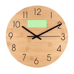 Reloj de pared bambú con números negros | Area 1 | 100 x 40
