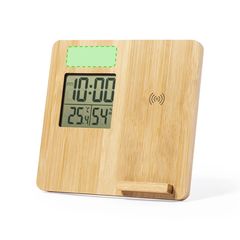 Reloj Estación y Soporte Cargador 10W Bambú | Parte superior de la pantalla | 65 x 25