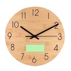 Reloj de pared bambú con números negros | Area 2 | 100 x 40