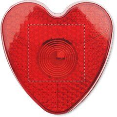 Reflector en forma de corazón con clip | Frontal | 25 x 25