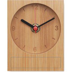 Reloj de sobremesa analógico de bambú | Lado 1 | 70 x 15