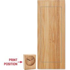 Reloj de sobremesa analógico de bambú | Lado 4 | 30 x 80