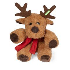 Reno Navideño de Peluche con Bufanda Personalizable | Cuerno 2 | 8 x 30