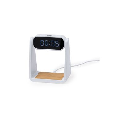 Reloj Alarma, Carga Qi, Lámpara 6 LEDs Bla