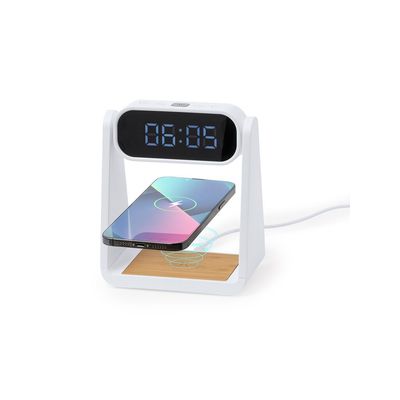 Reloj Alarma, Carga Qi, Lámpara 6 LEDs