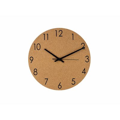 Reloj de pared corcho números metálicos Natu