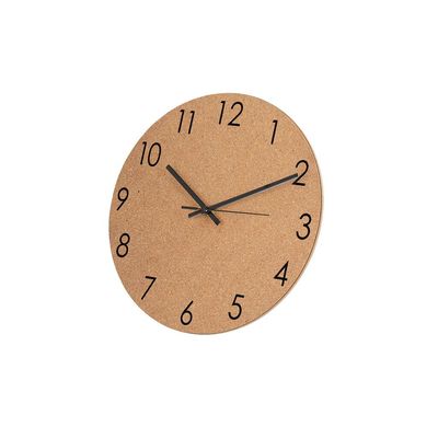 Reloj de pared corcho números metálicos