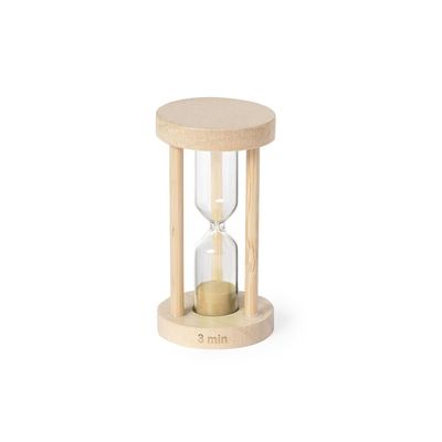 Reloj Arena 3min Cristal/Madera Haya