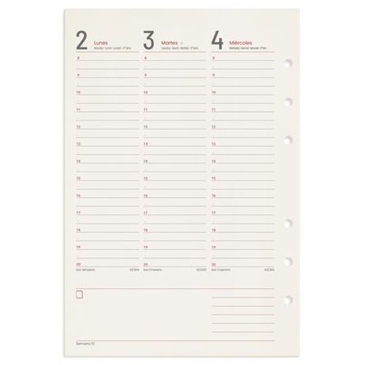 Recambio Semana Vista Multilingüe