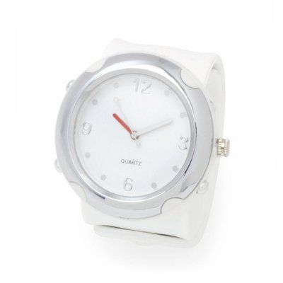 Reloj Analógico Pulsera Silicona y Hebilla Blanco