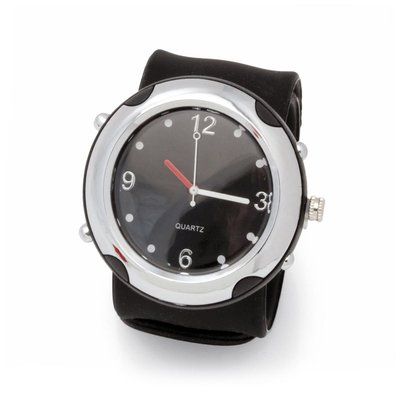 Reloj Analógico Pulsera Silicona y Hebilla Negro
