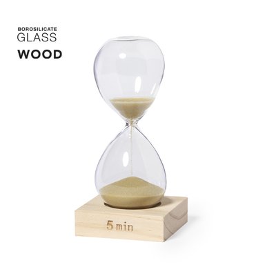 Reloj de Arena 5min Base de Madera