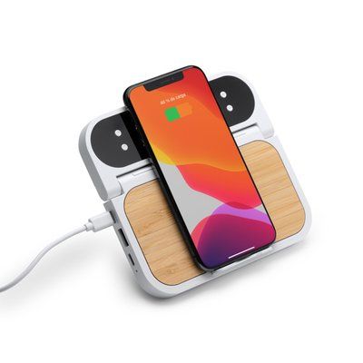 Reloj cargador inalámbrico con alarma y soporte plegable
