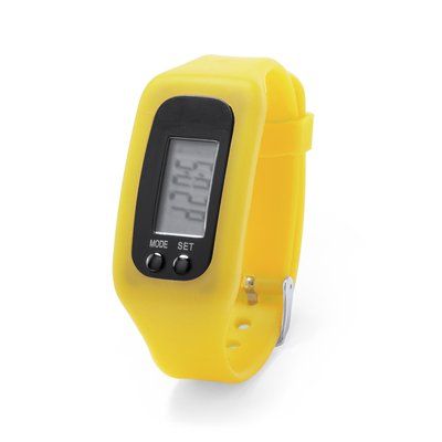 Reloj digital de pulsera con correa de silicona Amarillo