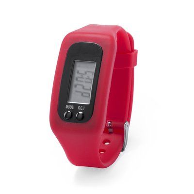 Reloj digital de pulsera con correa de silicona Rojo