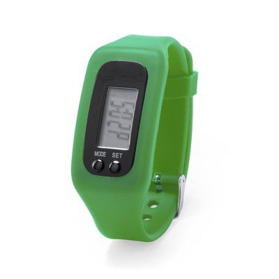 Reloj digital de pulsera con correa de silicona Verde