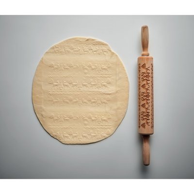 Rodillo Cocina Navideño de Madera