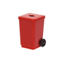 Sacapuntas como cubo de basura publicitario Roj