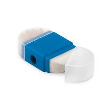 Sacapuntas y goma Azul