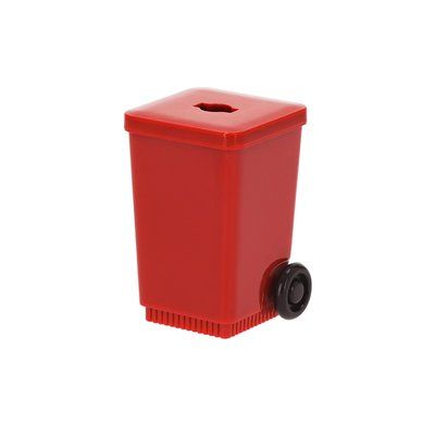 Sacapuntas como cubo de basura publicitario Roj