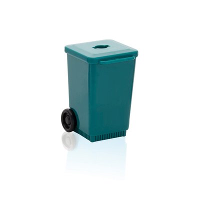Sacapuntas como cubo de basura publicitario