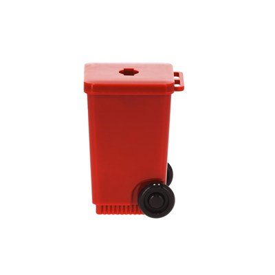 Sacapuntas como cubo de basura publicitario
