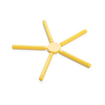Salvamantel 5 Varillas de Silicona Plegable Amarillo