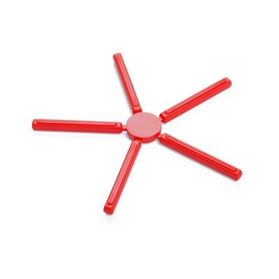Salvamantel 5 Varillas de Silicona Plegable Rojo