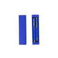 Set bolígrafo y roller acabado goma Azul