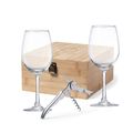 Set de Vino con Copas y Estuche Bambú