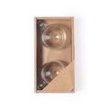 Set Tazas Doble Cristal y Posavasos Bambú
