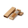 Set Bolígrafo y Roller de Metal con Cuero reciclado