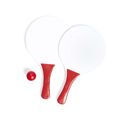 Set palas de playa de madera con pelota de color 19x33cm Roj