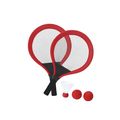 Set de juegos con raquetas pelotas y pluma