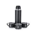 Set de termo con 3 tazas de acero inox Neg