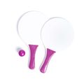 Set palas de playa de madera con pelota de color 19x33cm Fucsi