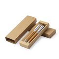 Set Bolígrafo y Roller de Metal con Cuero reciclado