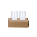 Set de 2 vasos de cristal doble pared 65 ml