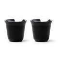 Set de 2 vasos de acero inox mate 80 ml Negro