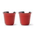Set de 2 vasos de acero inox mate 80 ml Rojo Talla Única Adulto