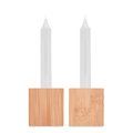 Set de 2 Velas con soporte bambú