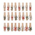 Set 24 Pinzas Madera Calendario Adviento