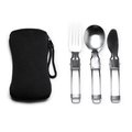 Set de 3 cubiertos plegables de acero