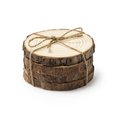 Set de 4 posavasos de madera natural
