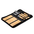 Set barbacoa con accesorios de acero inox y madera