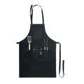 Set Barbacoa con Delantal Negro