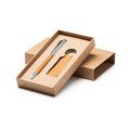 Set bolígrafo y llavero de piel reciclada